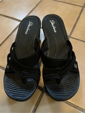 Skechers Black Comfort Slide Sandals